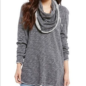 Beach Cocoon Cowl Neck Pullover, Heather Gray